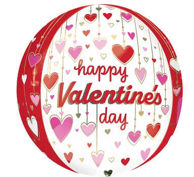 Anagram Valentine Dangling Hearts 16" Orbz Balloon