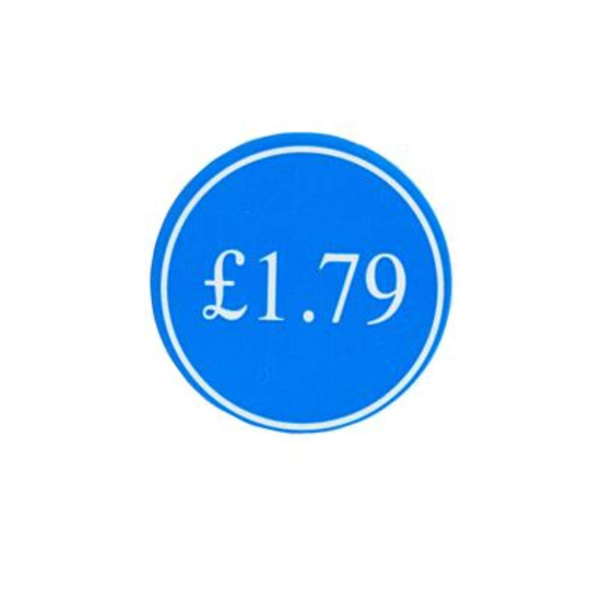 1000 Blue Price Labels 25mm Round 1.79