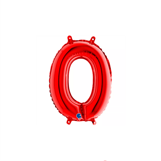Grabo Foil Balloon Red 14" Numbers 0 - 9