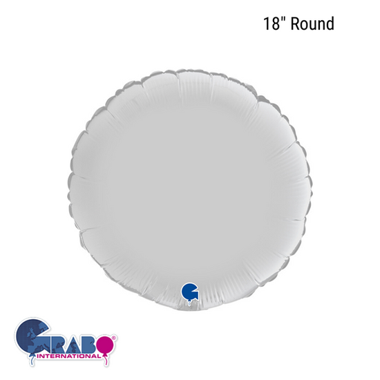 Grabo Foil Balloon Satin White Round 18"