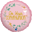 Grabo Pink On Your Communion 18" Foil Balloon