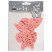 Light pink 3D adhesive butterfly balloons accessories by Oaktree, featuring 12 decorative butterflies for balloons and party decor.