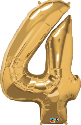 Qualatex Foil Balloon Metallic Gold 34" Number 4
