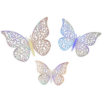 Oaktree 12 Pack Adhesive Butterflies Silver