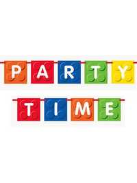 Unique Flag Banner Building Blocks Party Time 7ft