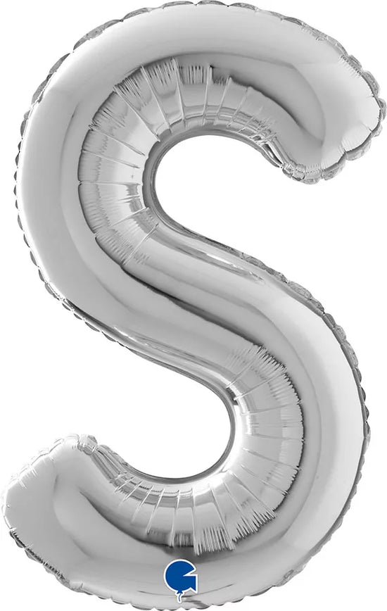 Grabo Foil Balloon Silver 26" Letter S