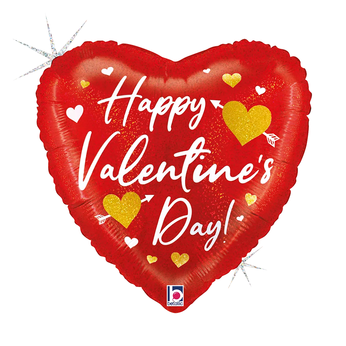 Grabo Valentine Heart and Arrow foil balloon, 18-inch shiny metallic balloon for celebrations and decorations