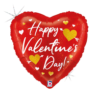 Grabo Valentine Heart and Arrow foil balloon, 18-inch shiny metallic balloon for celebrations and decorations