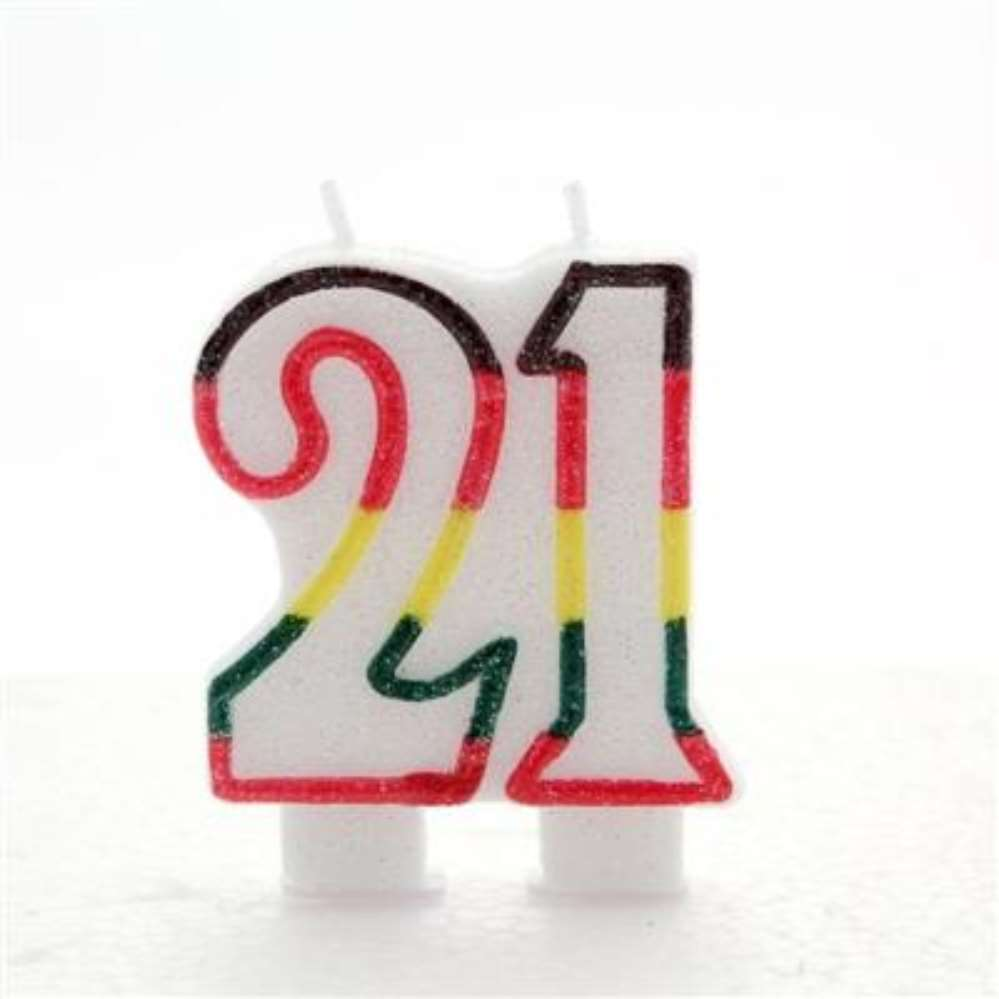 APAC Party Candle Age 21 Glitter Multicoloured