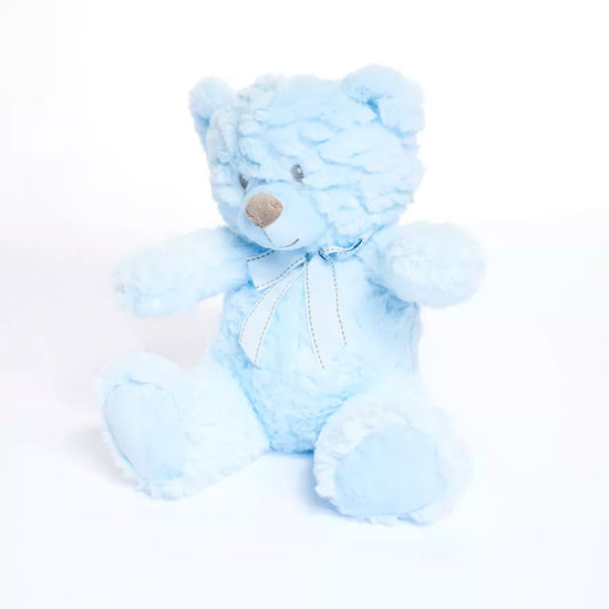 Tiger Feet Soft Toy Bear With Bow Blue 28cm