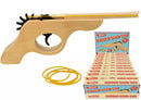Kandy Toys rubber band gun toy showing colorful plastic shooter ready to fire rubber bands.