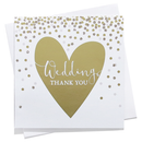 Gold Heart Wedding Thank You Cards 6pk