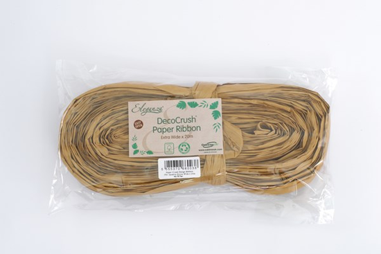 Eleganza Decocrush Paper Ribbon Tan 20m