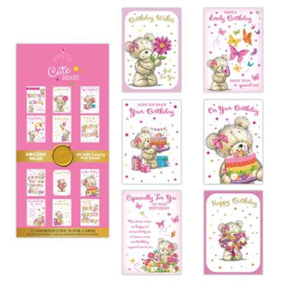 144pk (12x12) Assorted Cards C50 Birthday