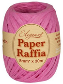 Eleganza Paper Raffia Ribbon Fuchsia 8mm x 30M