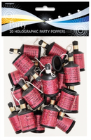 Unique Glitz Party Poppers Pink 20pk