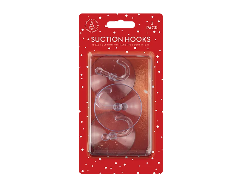 Gem Imports 3 Pack Suction Hooks 6cm