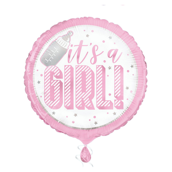 Unique It's A Girl Bottle Pink 18" Foil Balloon