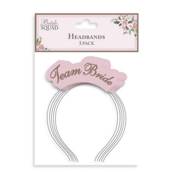5pk Headbands Paper Team Bride