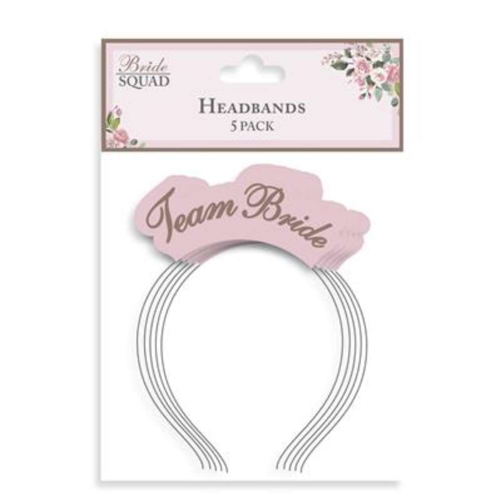 5pk Headbands Paper Team Bride