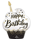 Anagram Birthday Wishes Cupcake 29" Foil Balloon