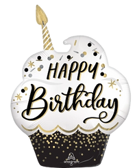 Anagram Birthday Wishes Cupcake 29" Foil Balloon