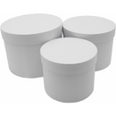 Pearl White Round Hat Box - Set of 3