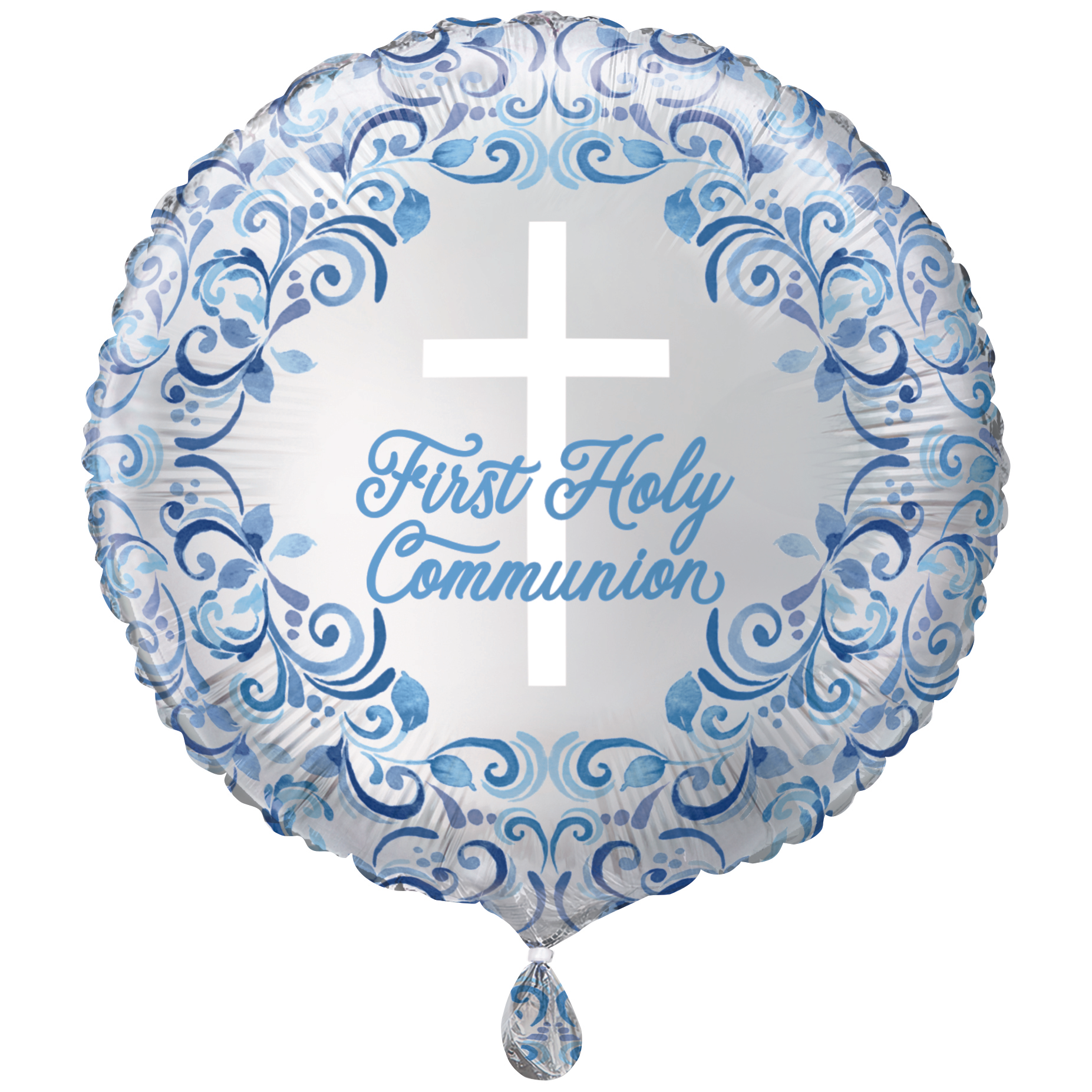 Unique Foil Balloon Blue Communion Holy Cross