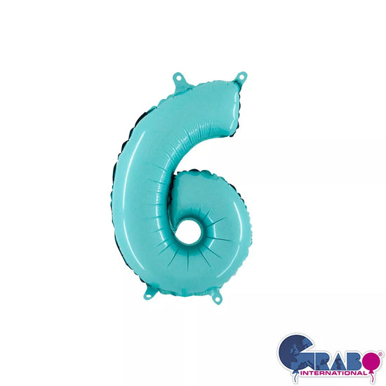 Grabo Foil Balloon Pastel Blue 14" Number 6