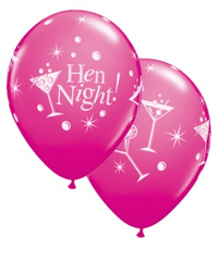 6 Pink Latex Balloons 11" Round Hen Night