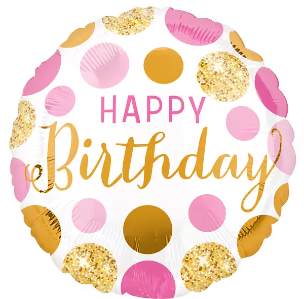 Anagram Foil Balloon Pink & Gold Birthday 18