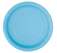 Unique 8 Pack Plates Powder Blue Round 9