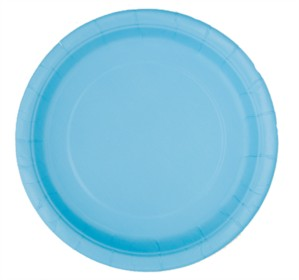Unique 8 Pack Plates Powder Blue Round 9