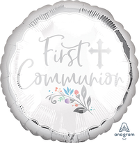 Holy Day First Communion 18" Round Foil Balloon