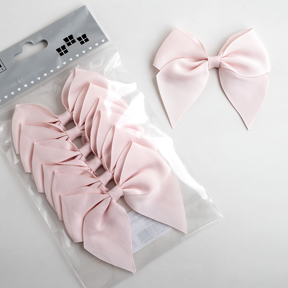 Italian Options 6 Pack Ribbon Bows Blush Pink 10cm