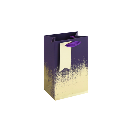 Distressed Purple & Gold Gift Bag Perfume 6pk