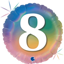 8th Birthday Rainbow Holographic 18" Foil Balloon