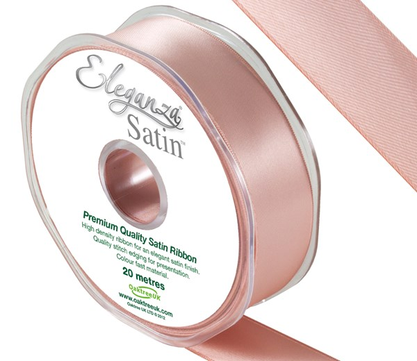 Eleganza Satin Ribbon Rose Gold 25mm x 20m