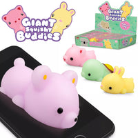 Colorful giant squishy buddies toys from One For Fun, 16-pack, soft, plush, and squeezable for kids and collectors.