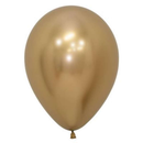 Sempertex Reflex Gold 12-inch latex balloons, 50-pack, decorative latex balloons for celebrations and events.