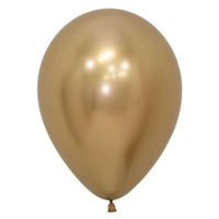 Sempertex Reflex Gold 12-inch latex balloons, 50-pack, decorative latex balloons for celebrations and events.