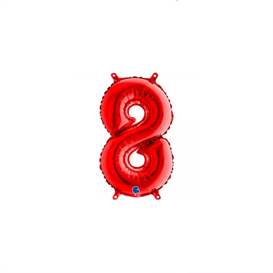 Grabo Foil Balloon Red 14" Number 8