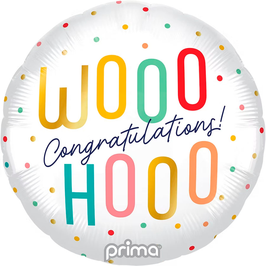 Prima Woohoo Congrats Dots 18" Foil Balloon