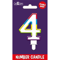 Giftzone Party Candle Number 4 Glitter Rainbow