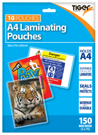 Laminating Pouches 150M A4 10pk