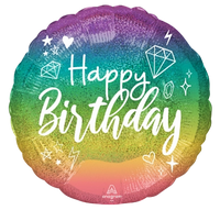 Anagram Sparkle Birthday 18" Round Foil Balloon