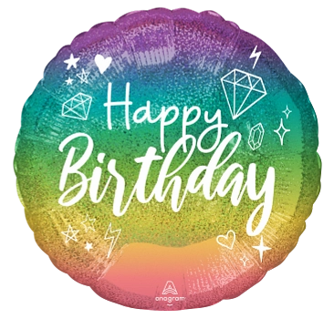 Anagram Sparkle Birthday 18" Round Foil Balloon