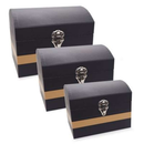 Gift Box Mini Chest Set Of 3 Black & Gold