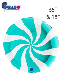 Swirly Tiffany 36" Round Foil Balloon