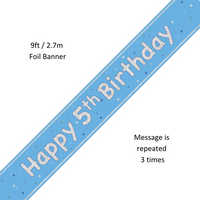 Unique Banner Blue Glitz Age 5 9ft